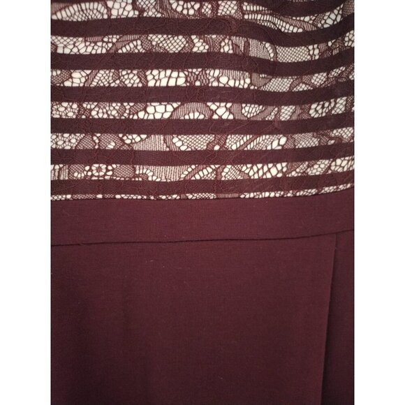 Women's Brown Lace Paneled Midi Polyester Nylon Dress, Size 12, Apt. 9 - Picture 5 of 9